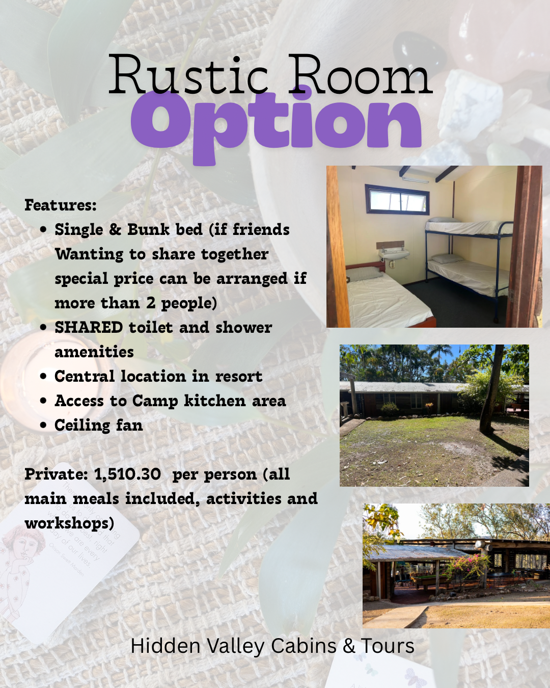 Oasis of Stillness - A nature retreat for all - Rustic ROOM Option